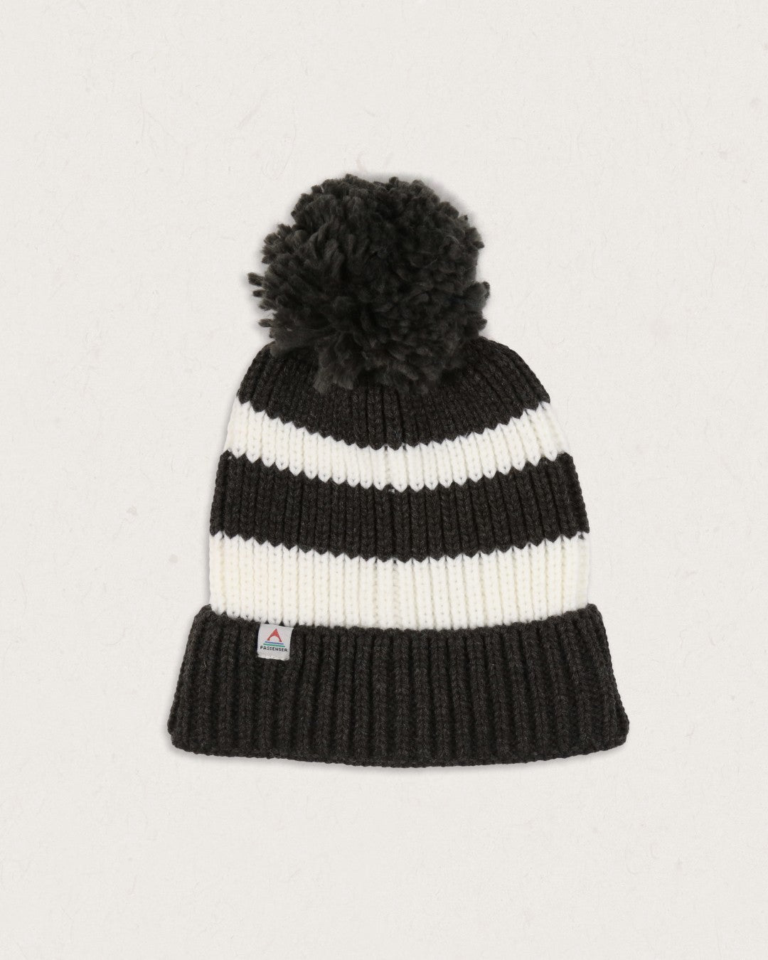 Black and clearance white bobble hat