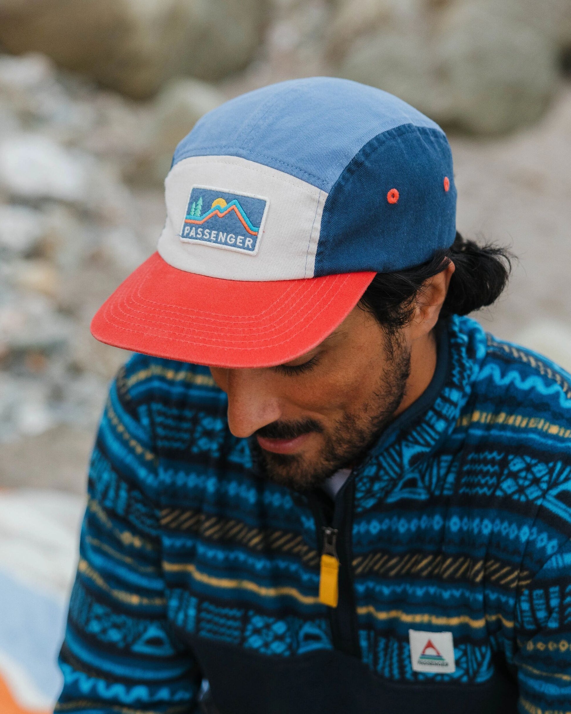 Male_Made To Roam Recycled 5 Panel Cap - Moonlight Blue Multi