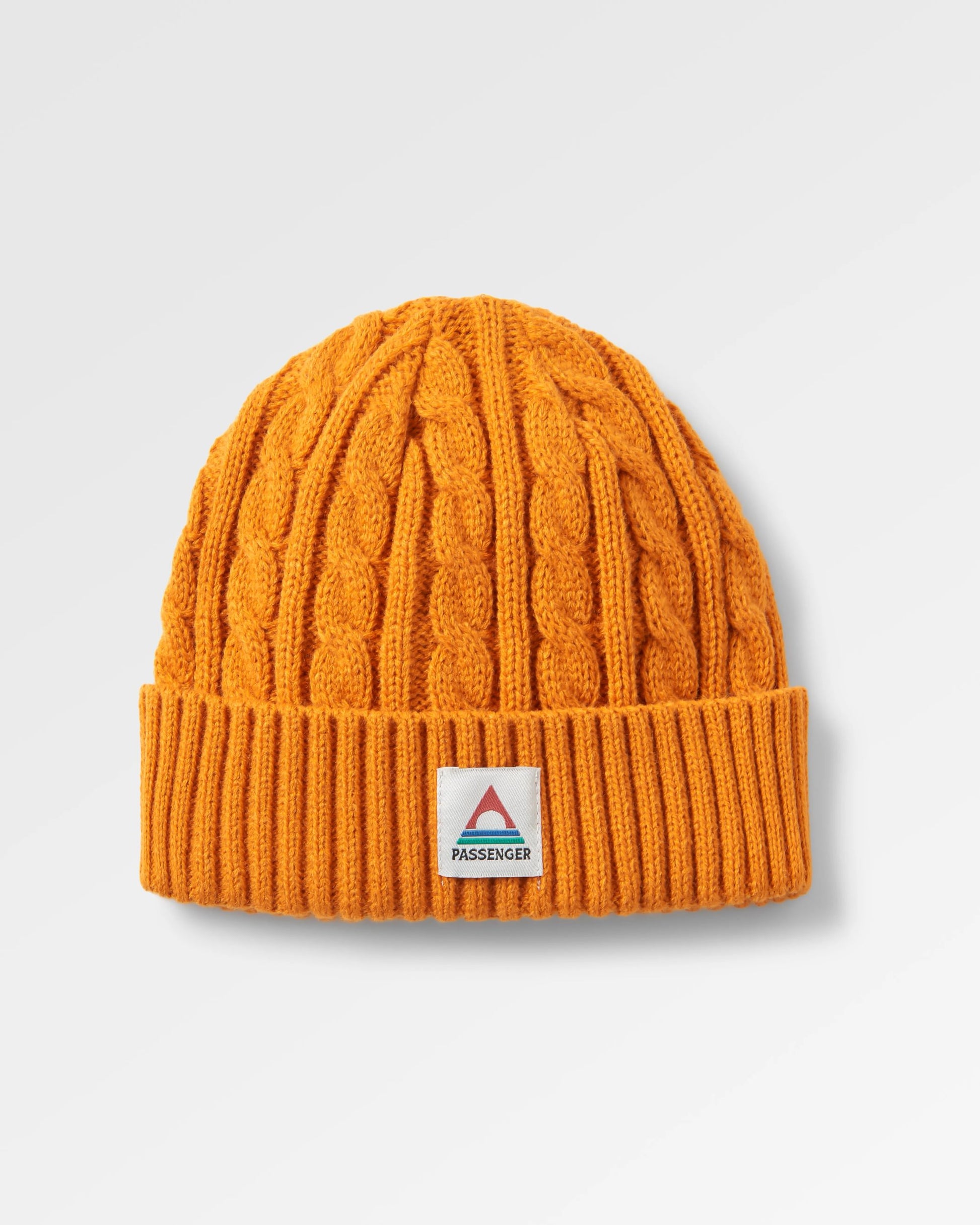 Fireside Recycled Cable Knit Beanie - Sunrise Orange