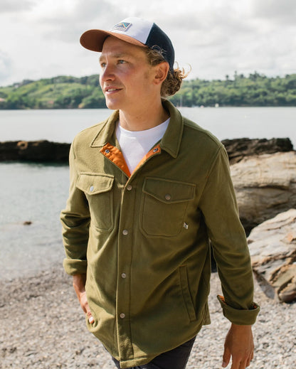 Maple Recycled Polar Fleece Shirt - Khaki