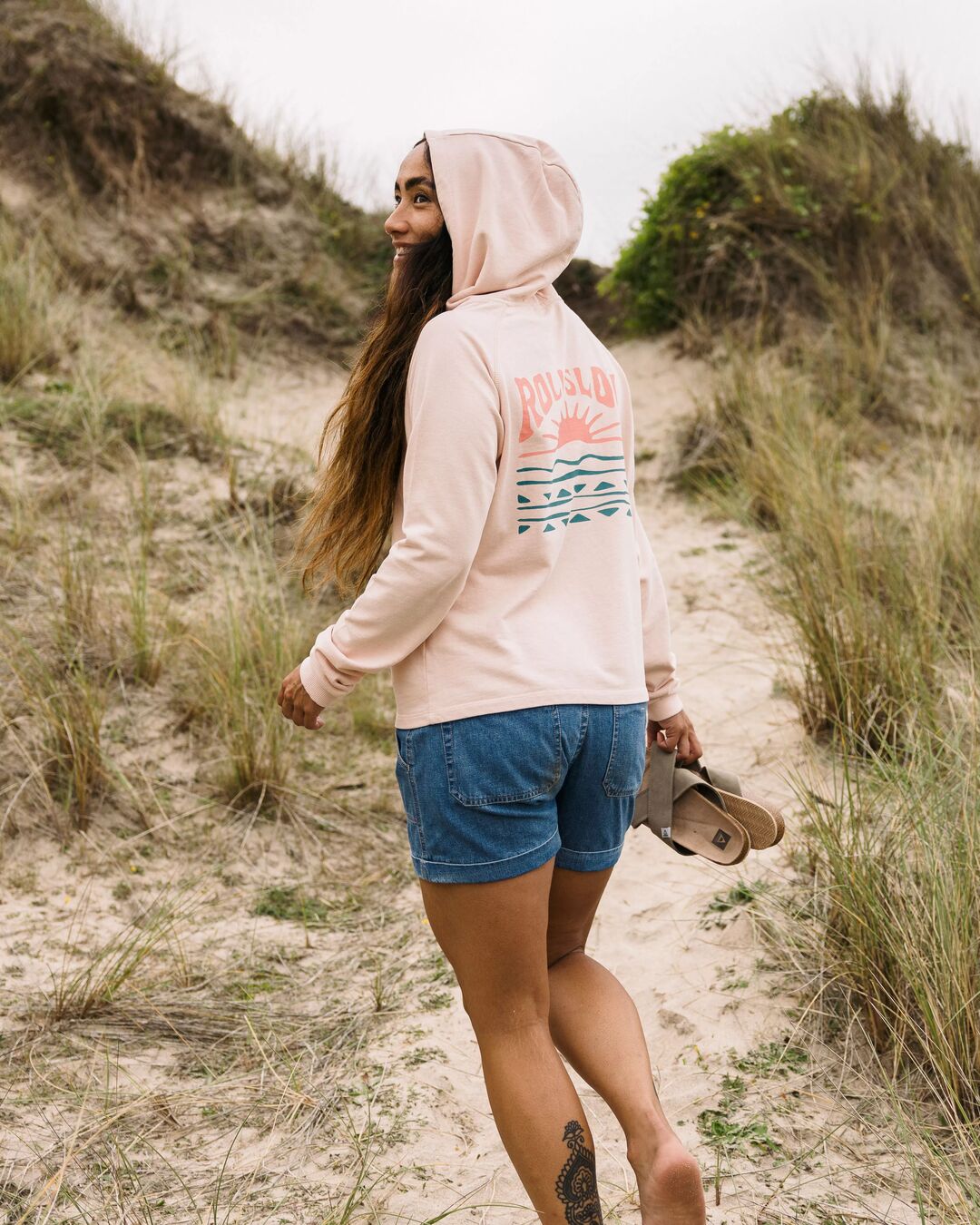 Rolling Slow Recycled Cotton Hoodie Peachy Pink – Passenger