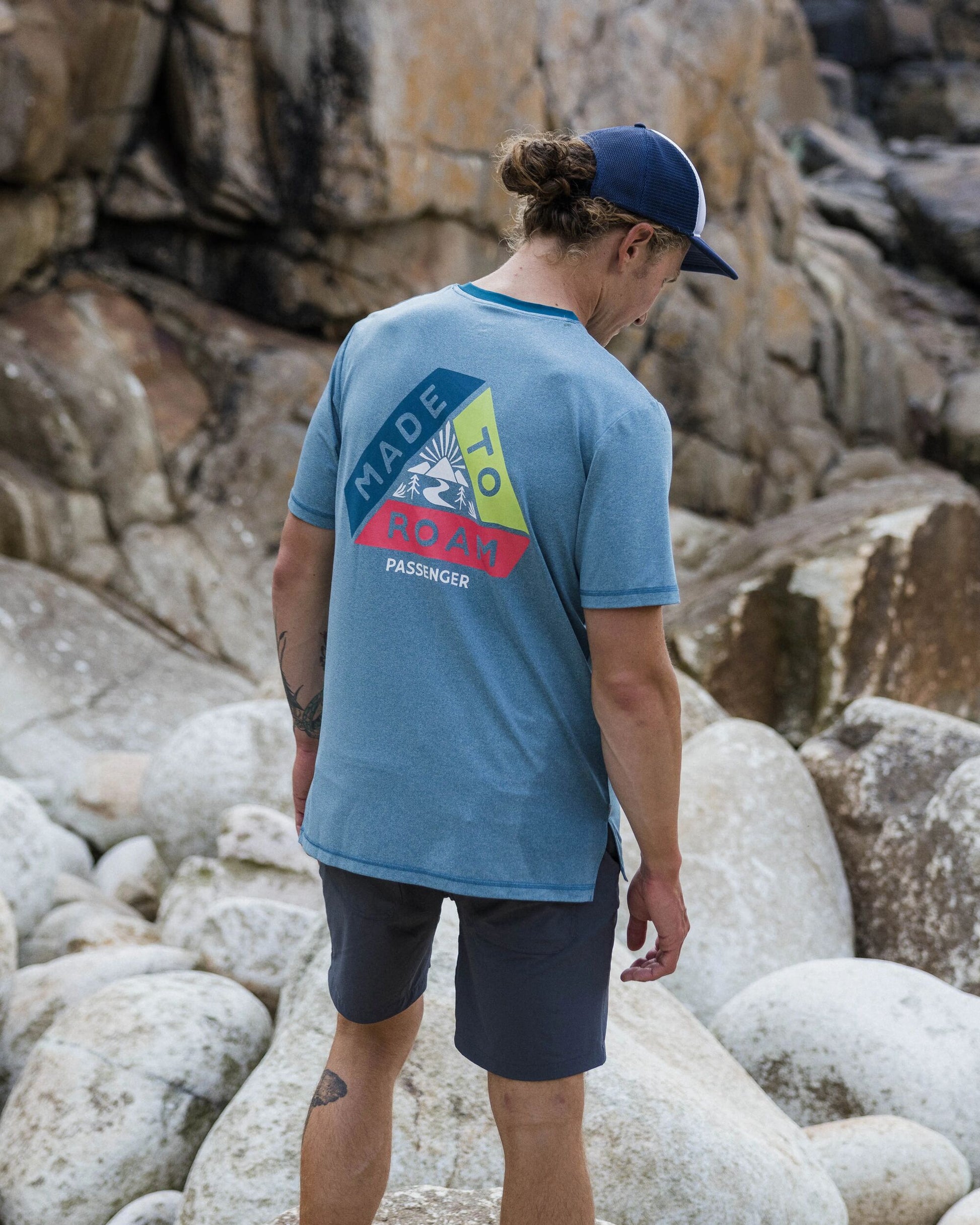 Classic Active Recycled T-Shirt - Blue Steel Marl