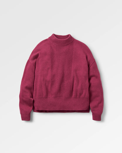 Hideout Oversized Organic Knitted Jumper - Rhubarb