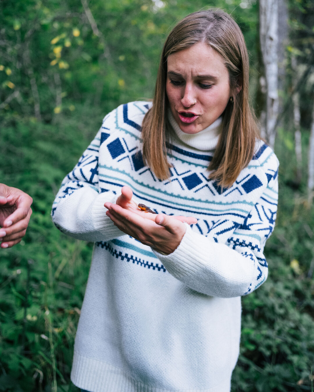 Whimsical Recycled Oversized Polo Neck Knitted Jumper Homespun