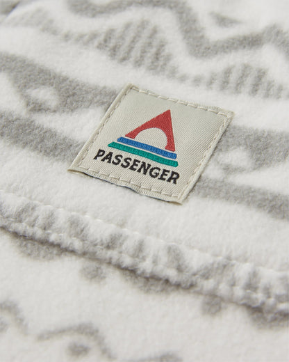 East Recycled Polar Fleece Shirt - Mountain Geo Vintage White