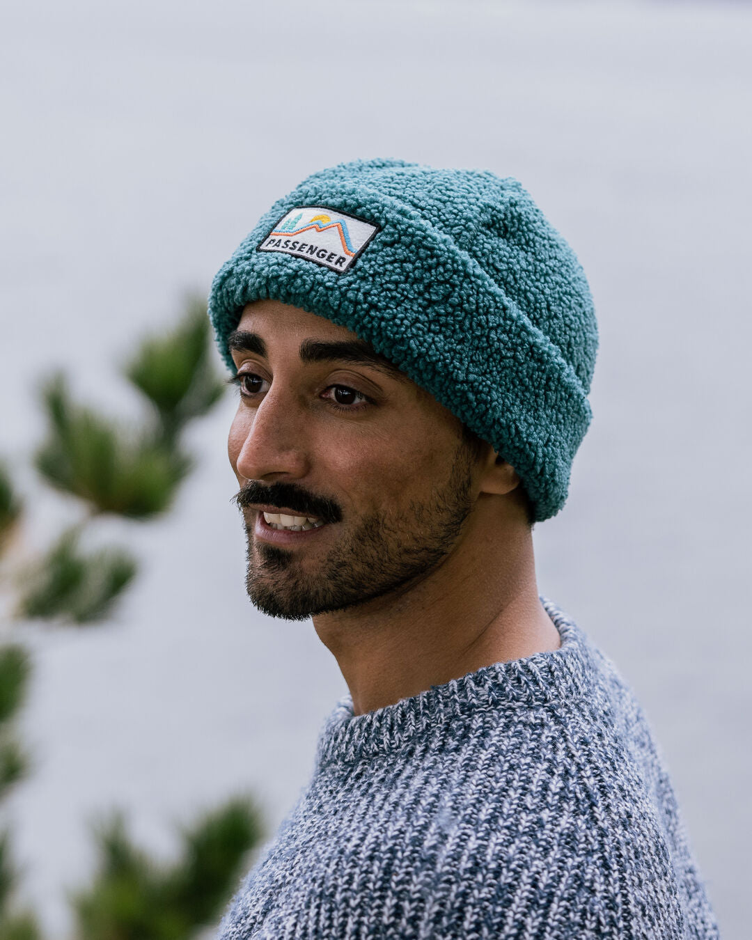 Mens beanie hot sale hat with peak