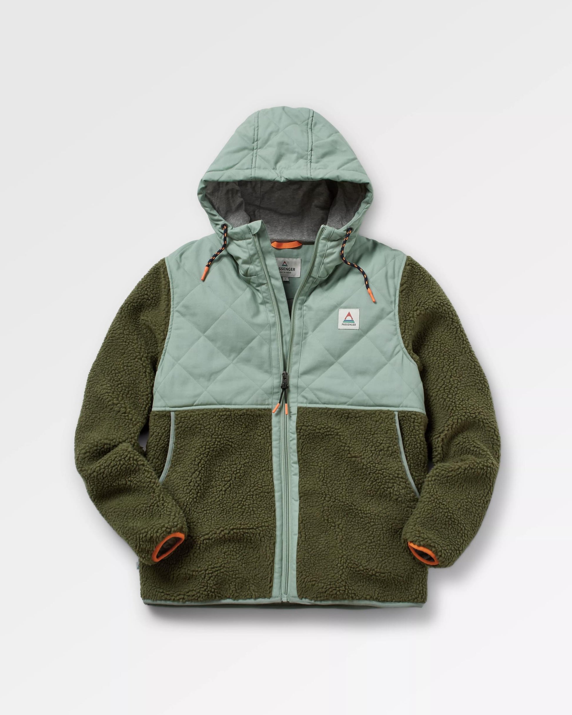 Sefton Recycled Deep-Pile Sherpa Full Zip Fleece - Khaki