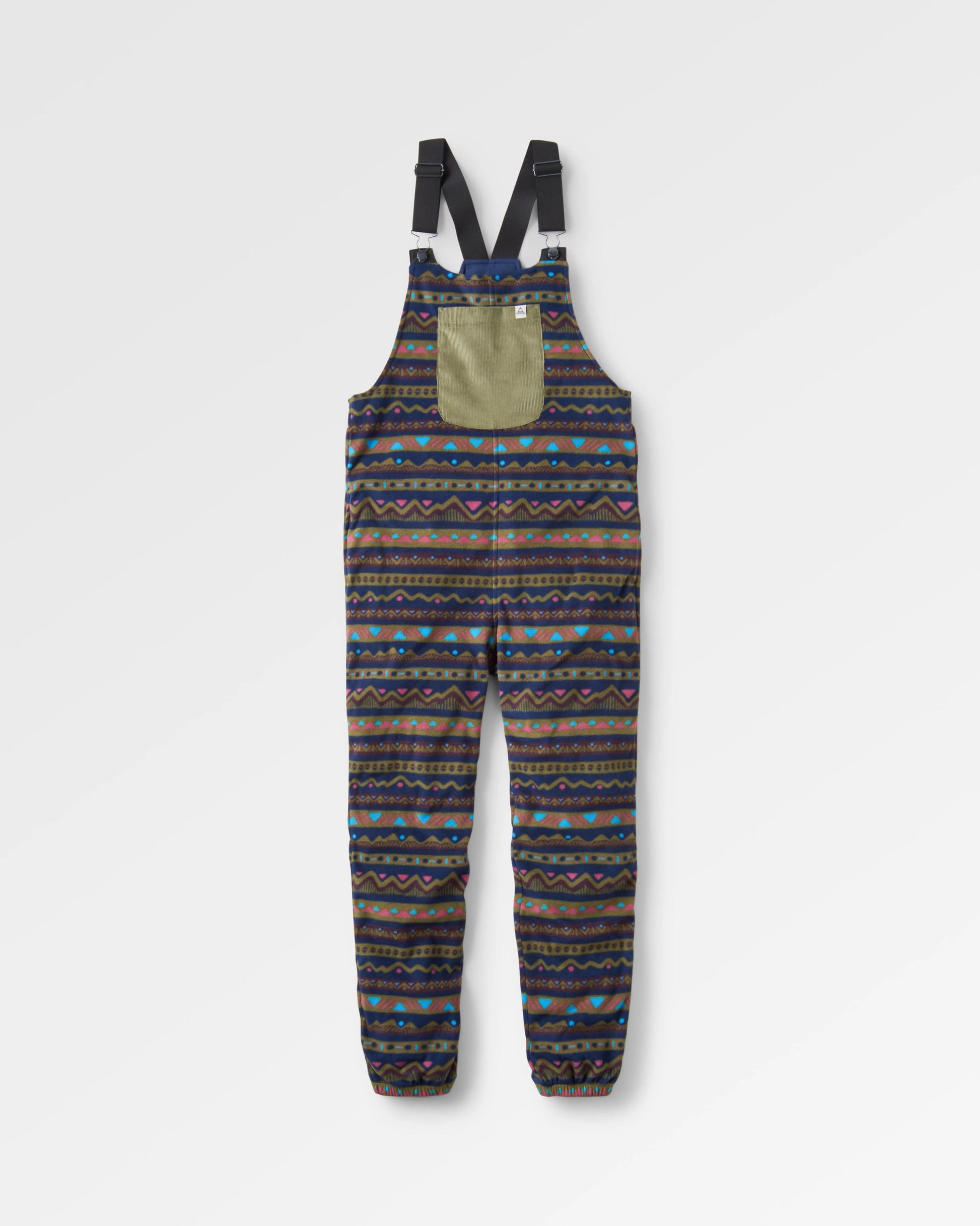 Ace Recycled Polar Fleece Dungarees - Mountain Geo Multi