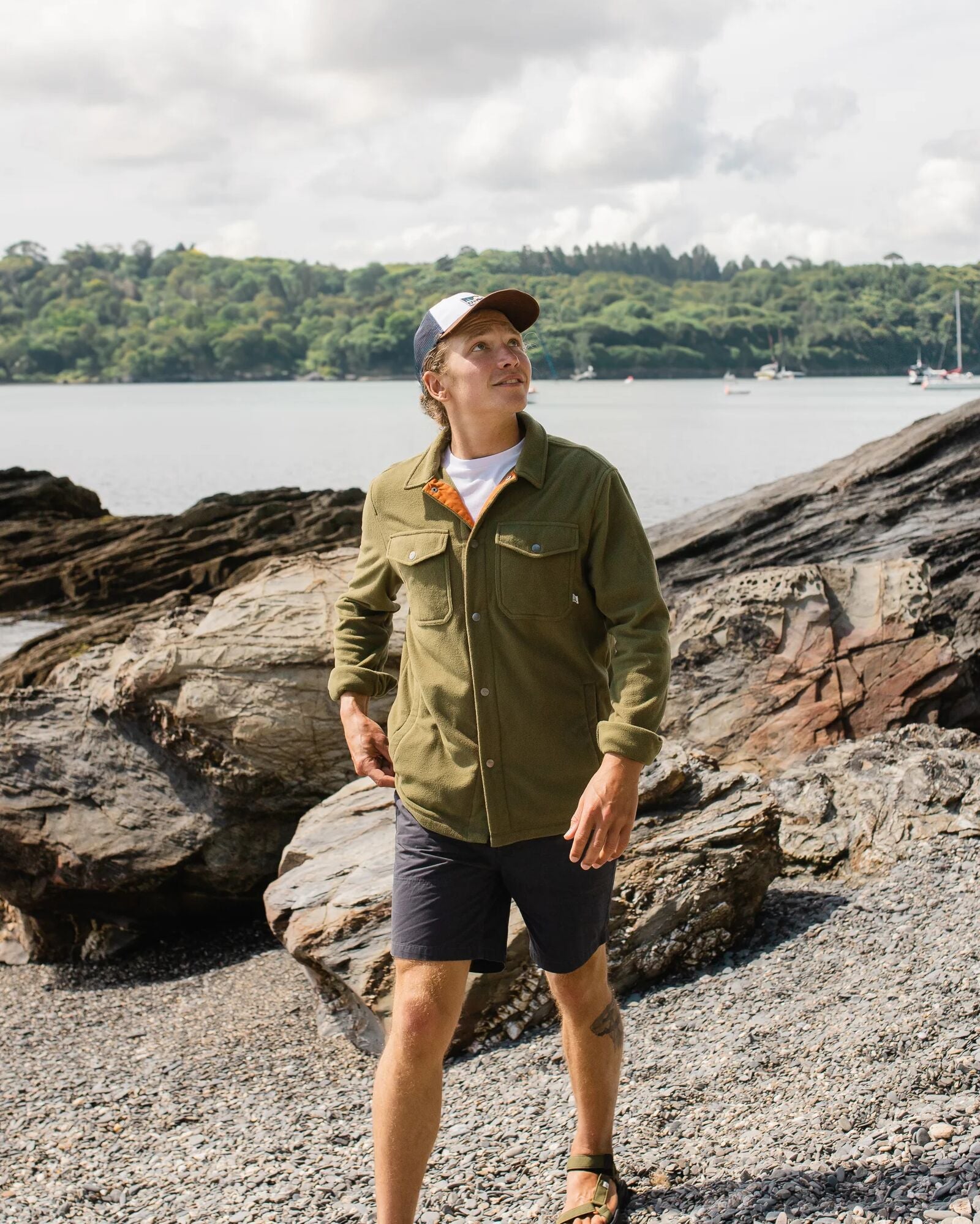 Maple Recycled Polar Fleece Shirt - Khaki