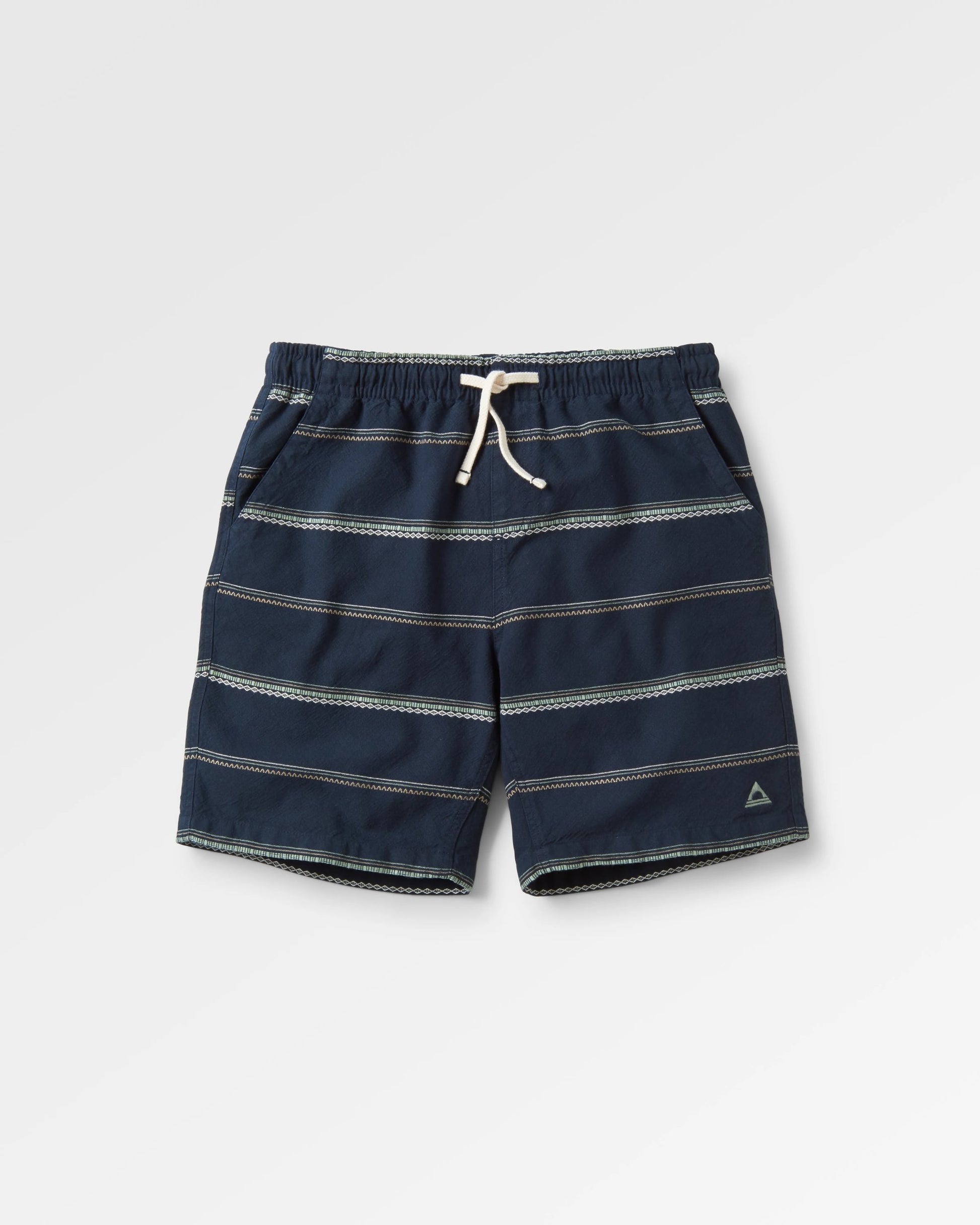 Drifter Organic Cotton Jacquard Shorts - Deep Navy Jacquard Stripe