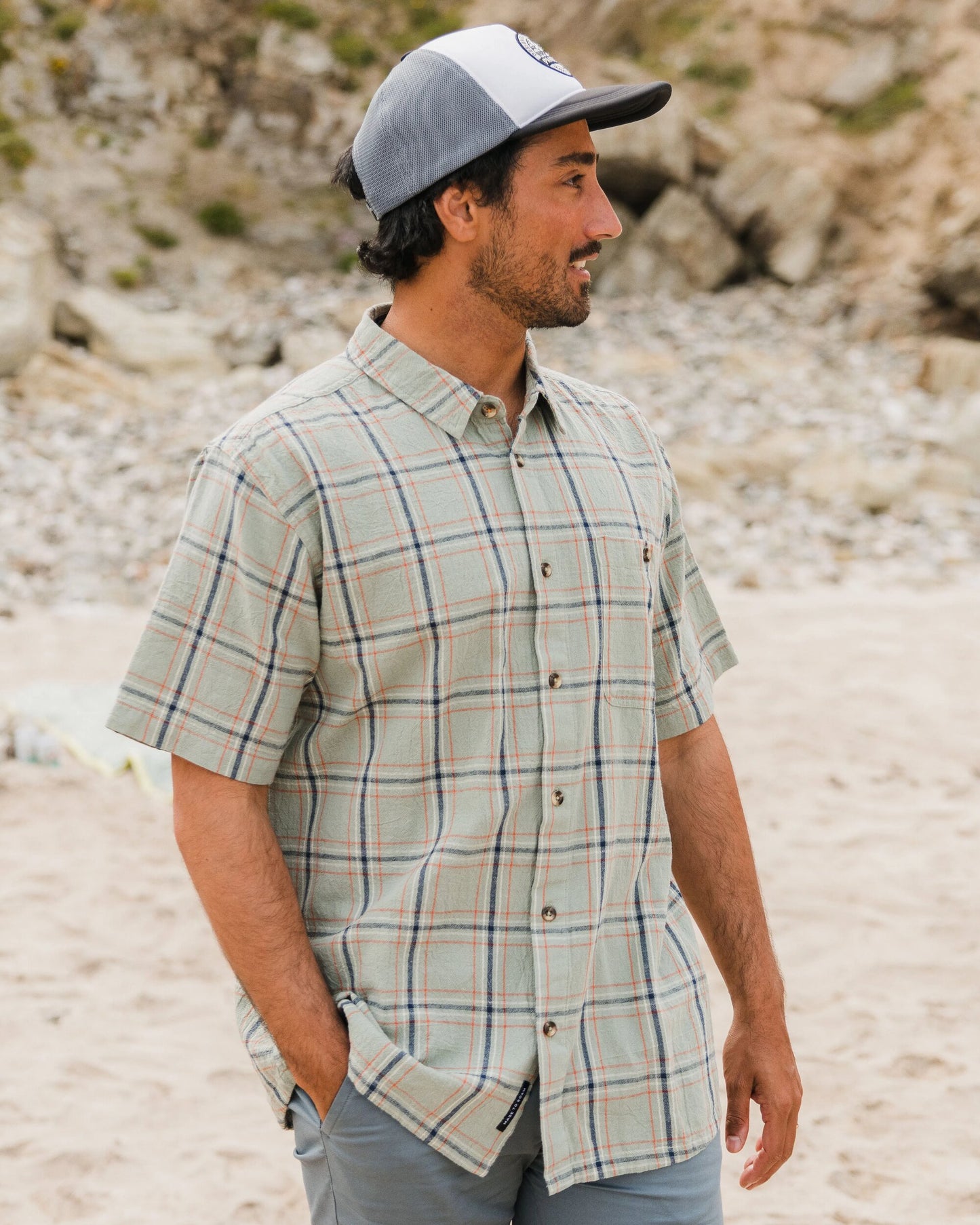 Chill Organic Cotton Check Shirt - Pistachio