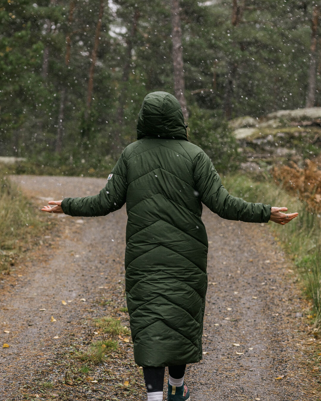 Long clearance insulated raincoat