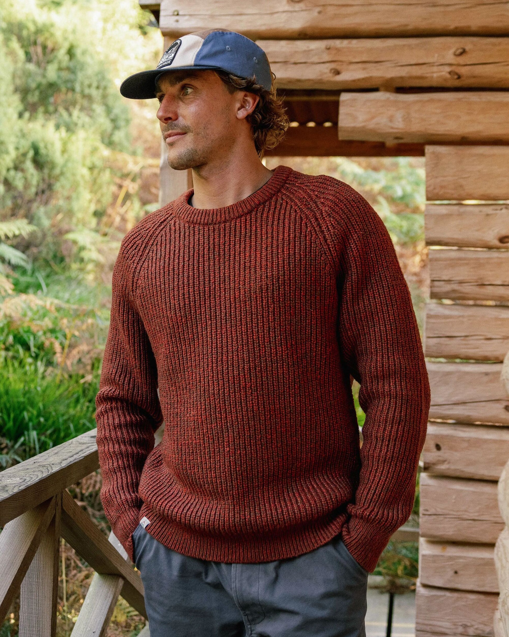 Fog Recycled Knitted Jumper - Red Ochre