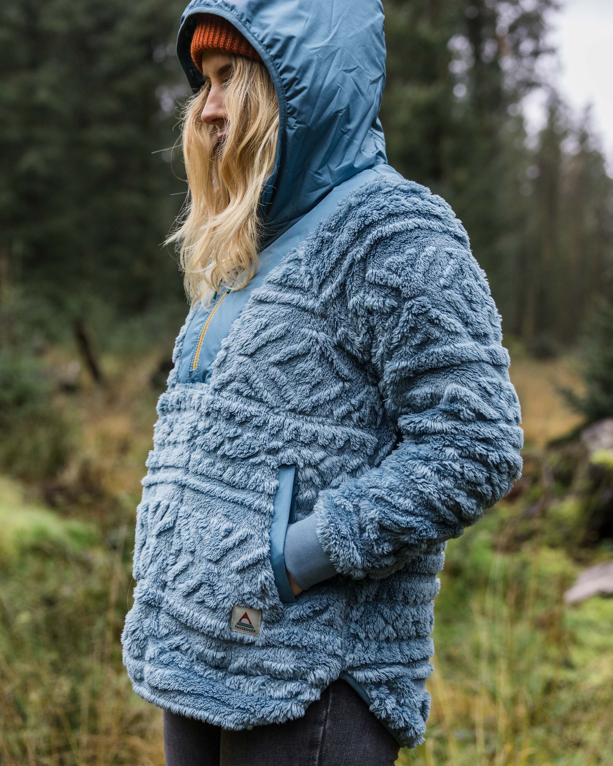 Light blue sherpa clearance pullover