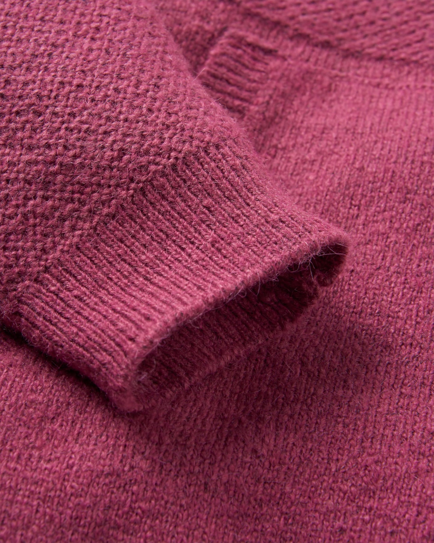 Cove Recycled Knitted Hoodie - Rhubarb