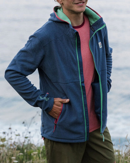 Men's Pinegrove Recycled Polartec® Fleece Hoodie - Dark Denim Marl