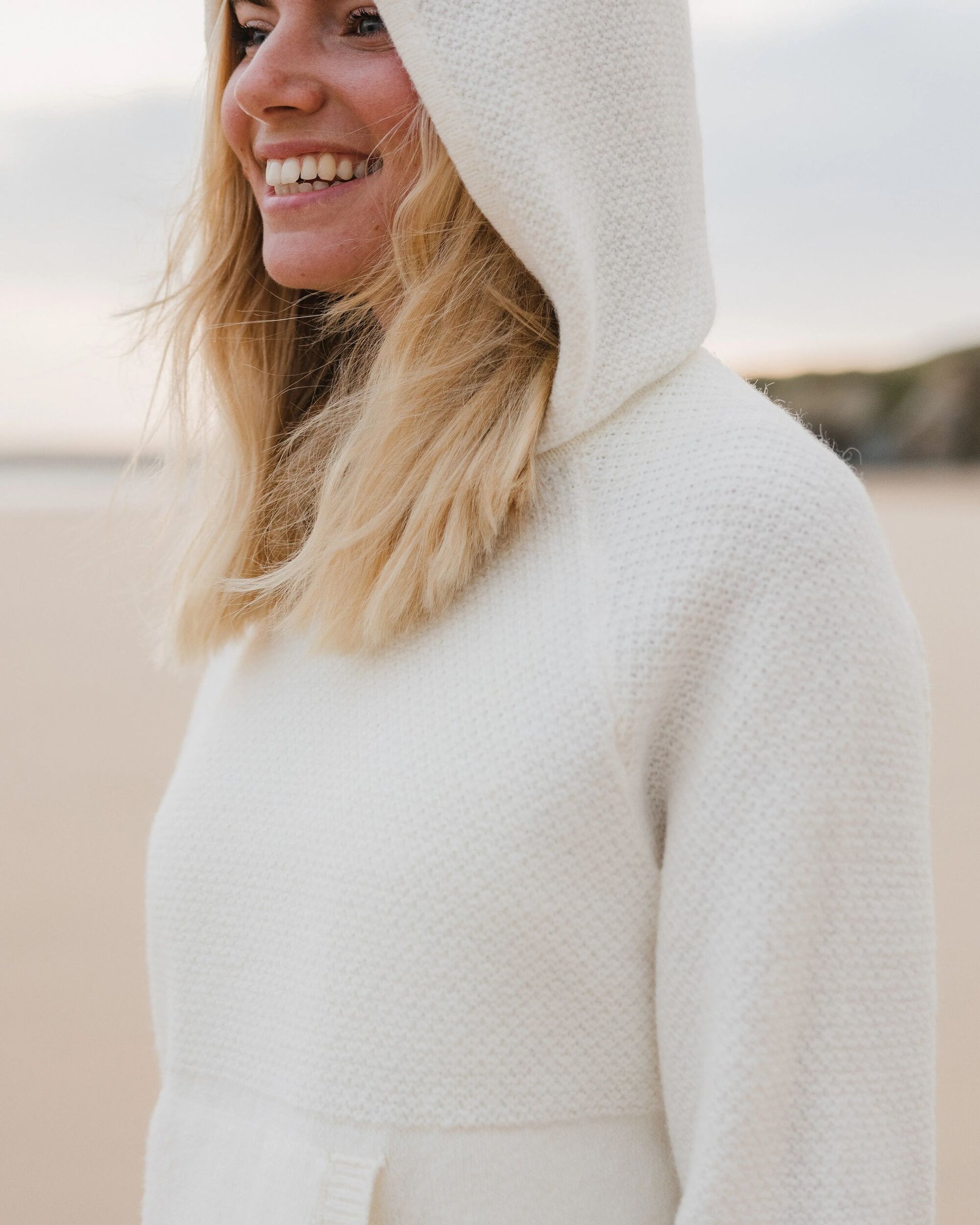 Cove Recycled Knitted Hoodie - Off White