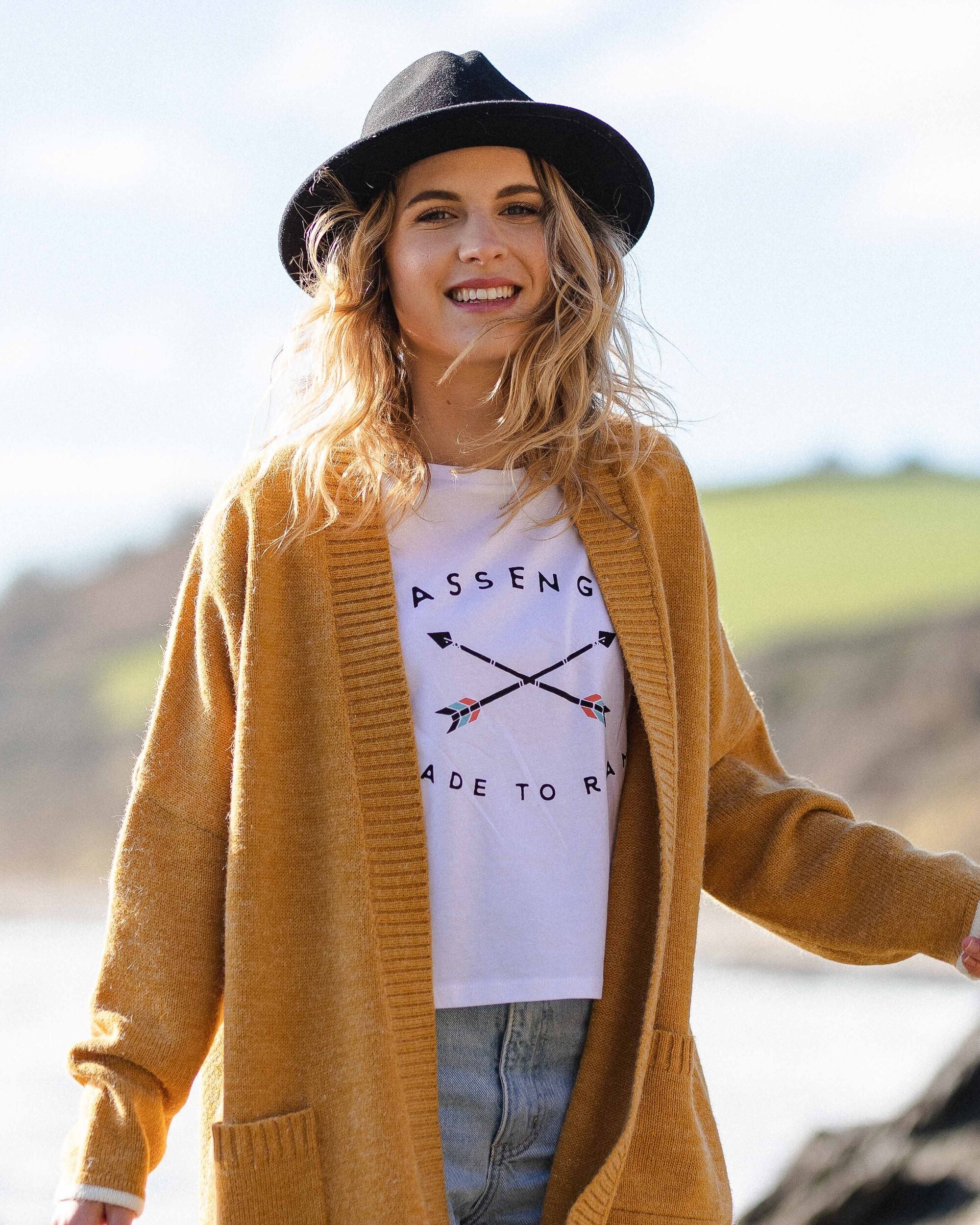 Mustard colored long clearance cardigan