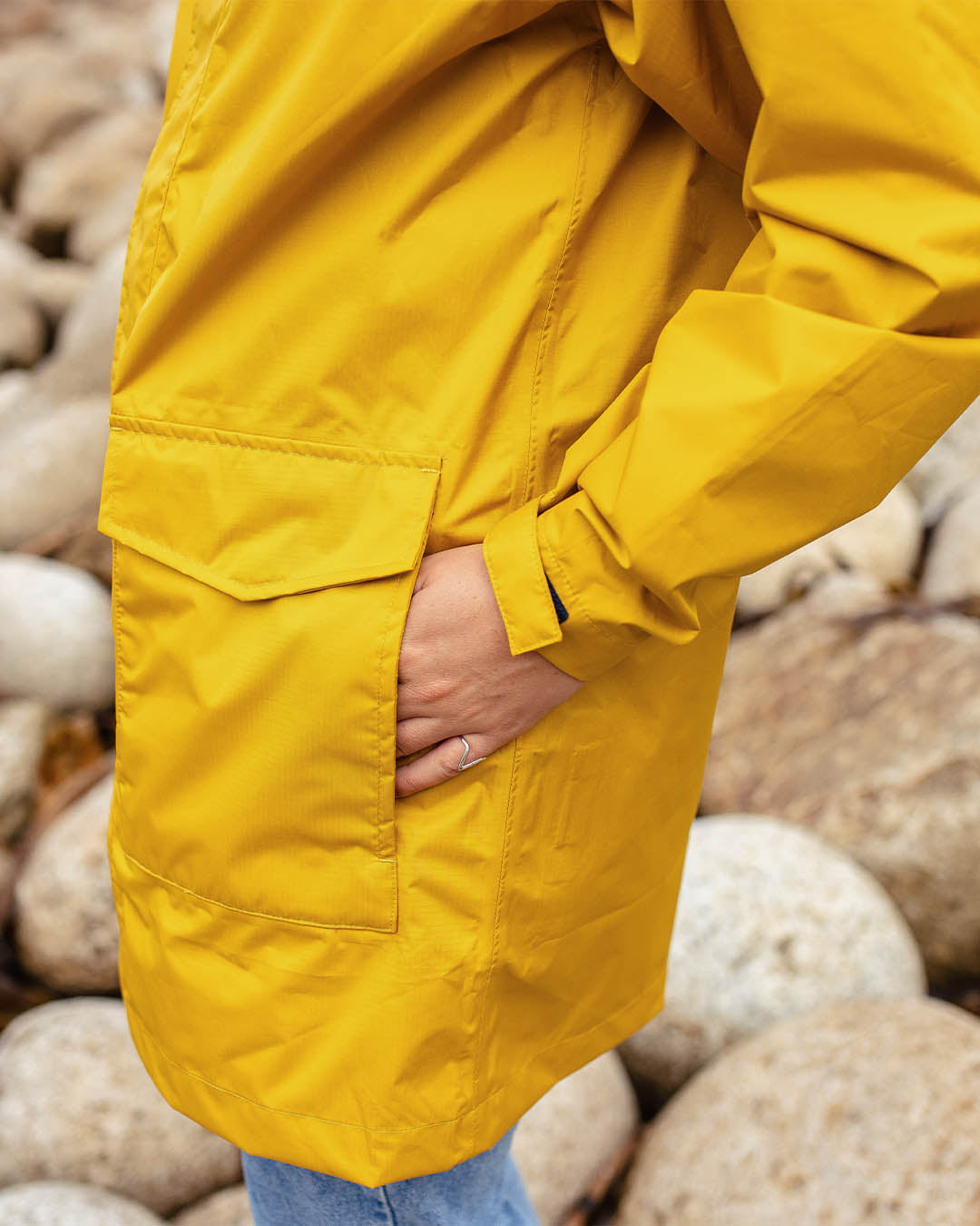 Pale yellow sales rain jacket