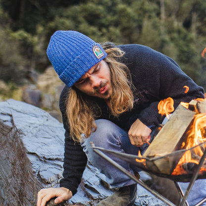 Male_Katira Rib Knit Beanie - Blue Coral