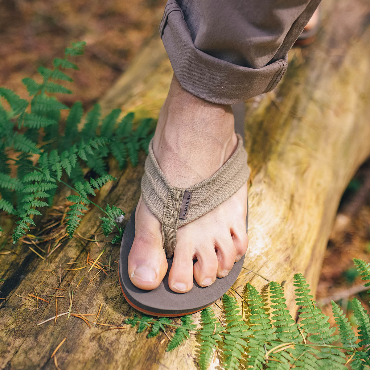 Taupe store flip flops