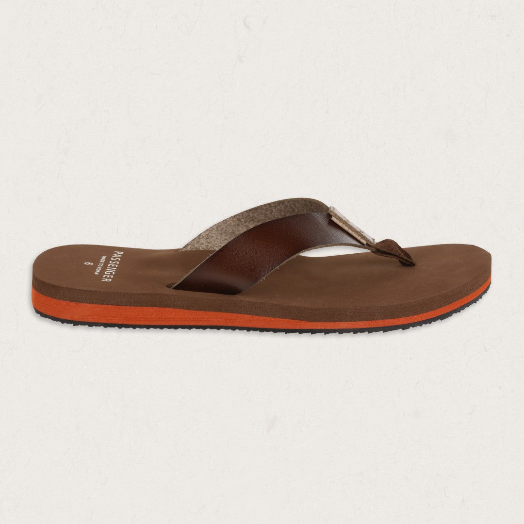 Dark brown store flip flops