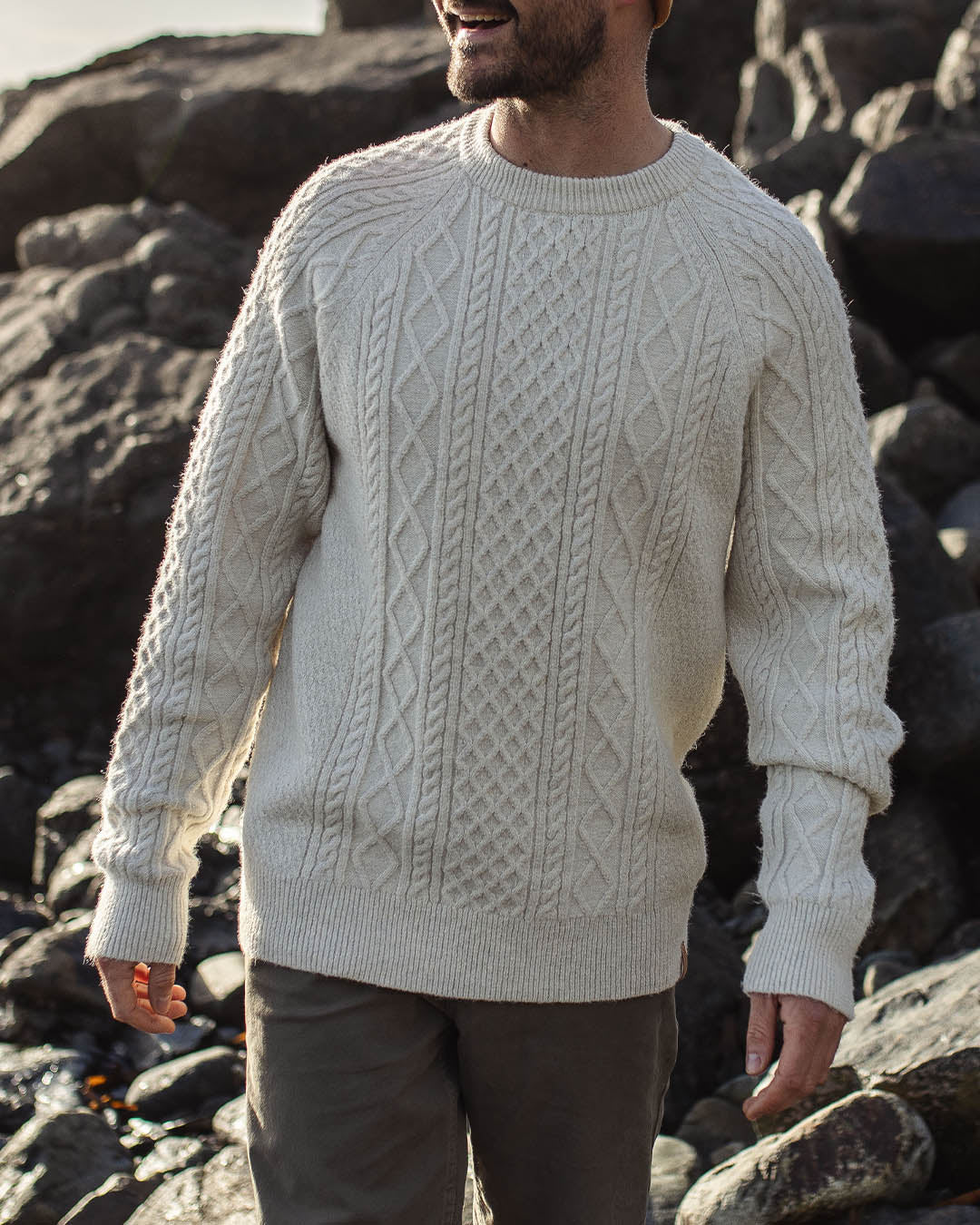 Mens cable 2024 knit jumper