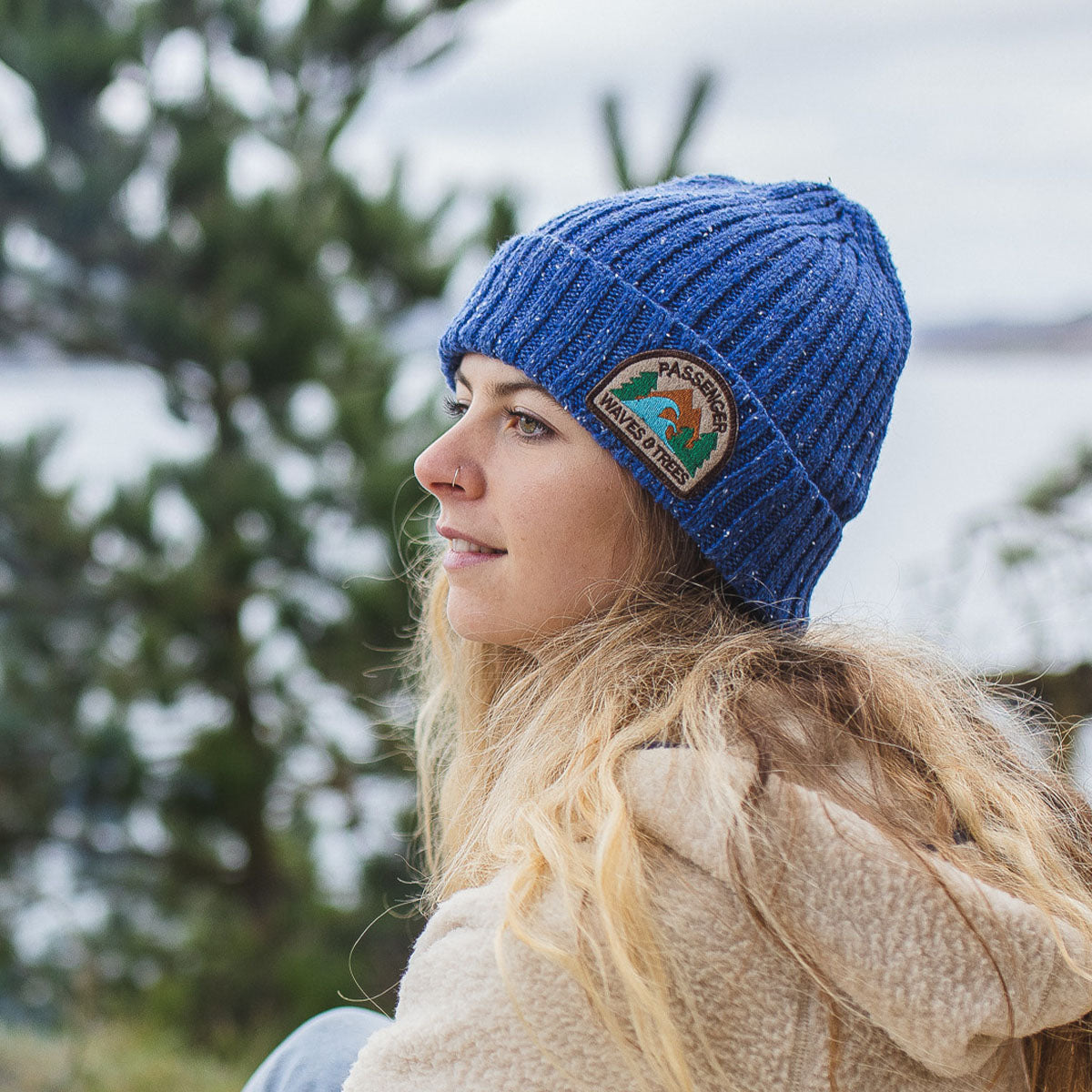 Womens_Katira Rib Knit Beanie - Blue Coral