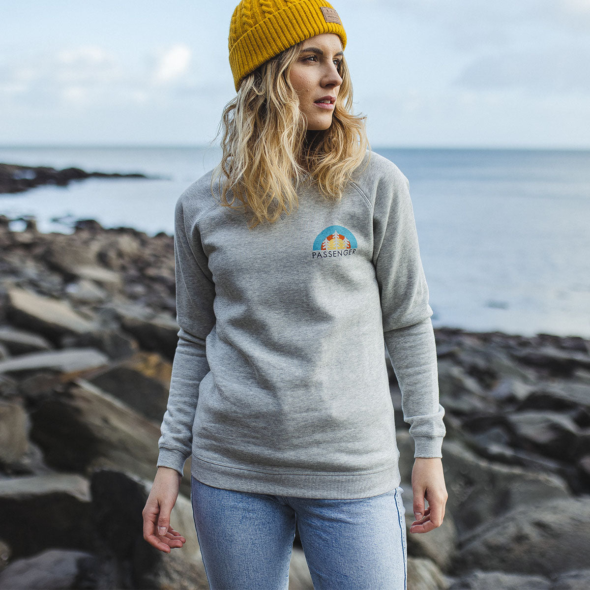 Wander Recycled Cotton Marl Sweatshirt Light Grey Marl – Passenger