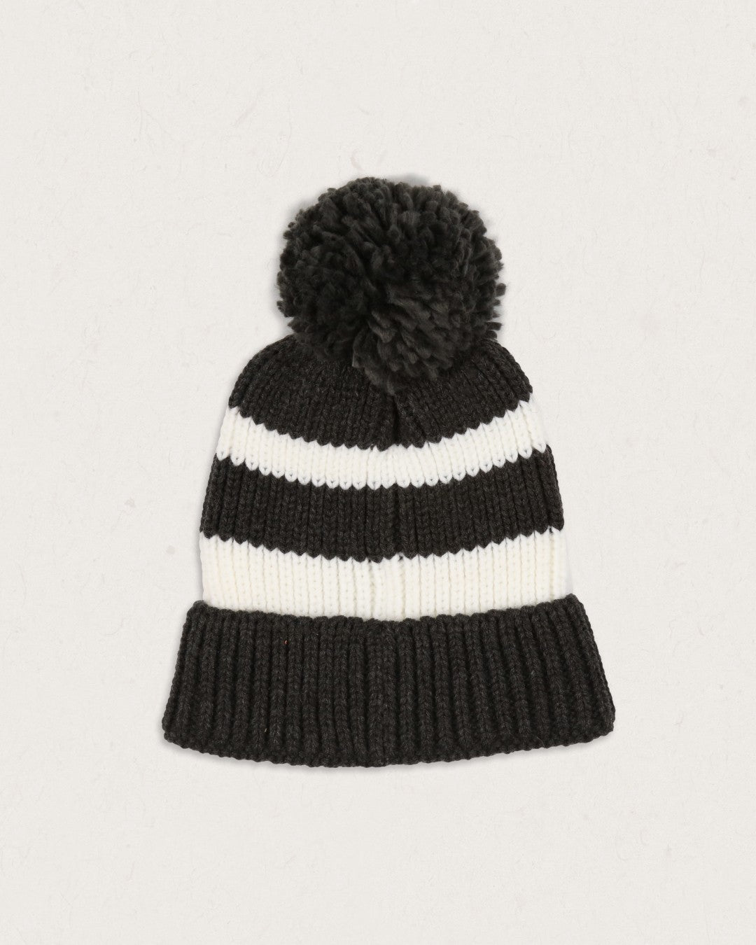 Black and clearance white bobble hat