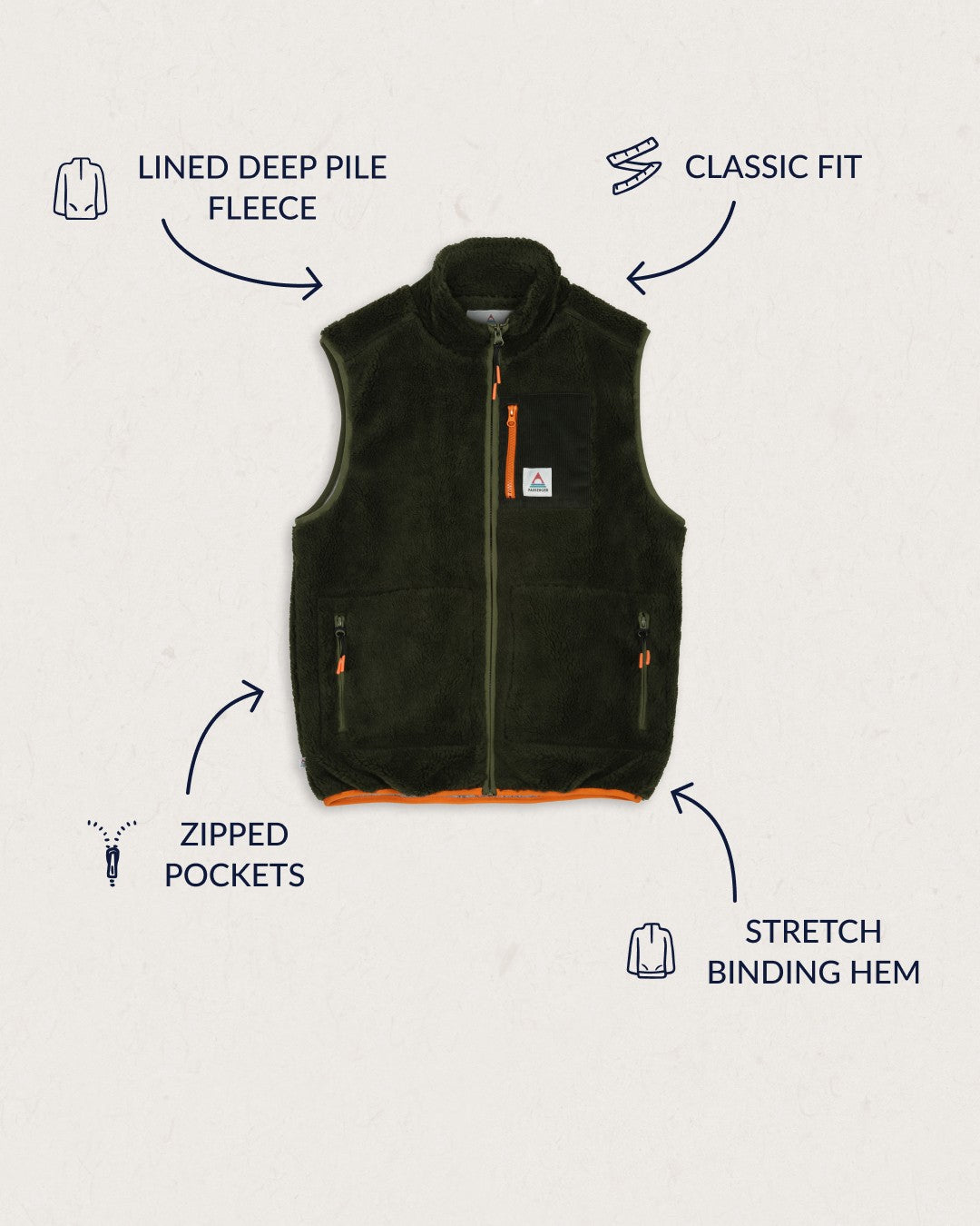 Men's sherpa lined store sandstone vest v33