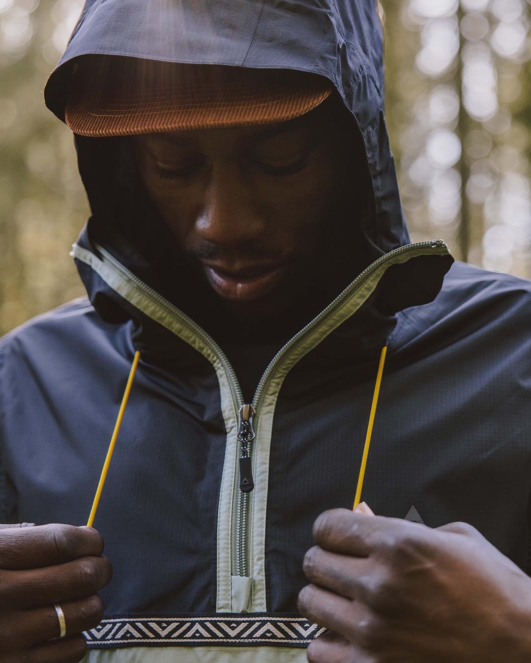 Black and best sale yellow windbreaker mens